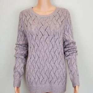 Loft Grey long sleeve sleeve knit sweater Size L